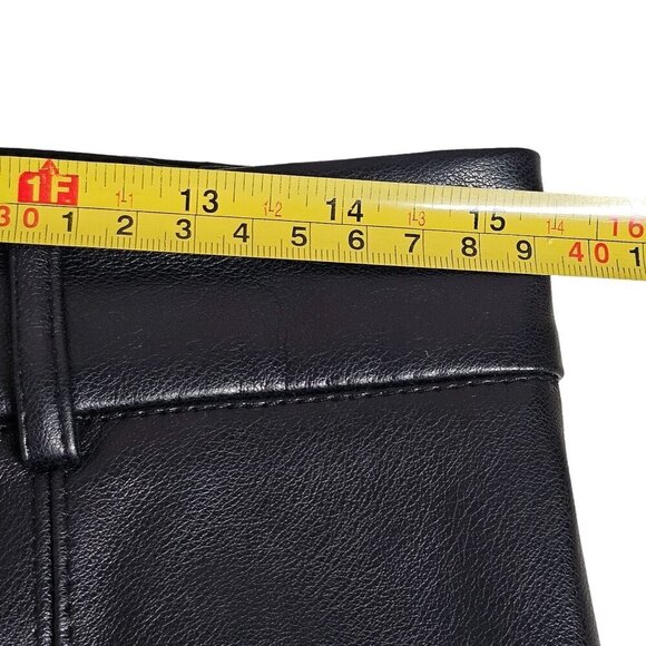 Avec Les Filles Faux Leather Pleated Wide Legs Pants High-Rise Black Women's‎ M - Picture 7 of 11